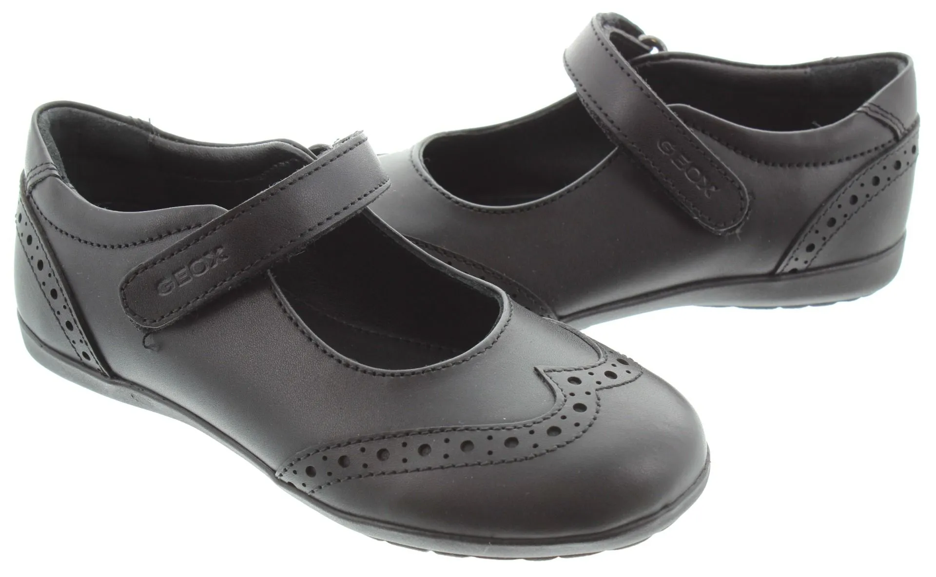 GEOX Kids Iberide Bar Shoes In Black