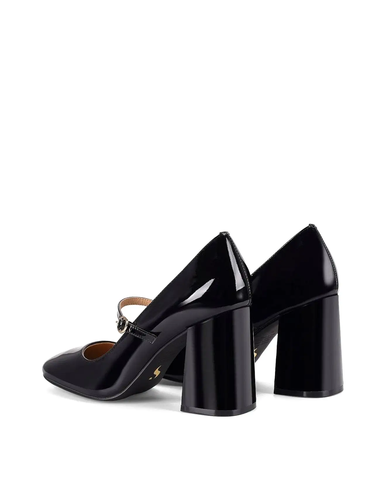 Gigi Block Heel Pump - Black Patent Leather