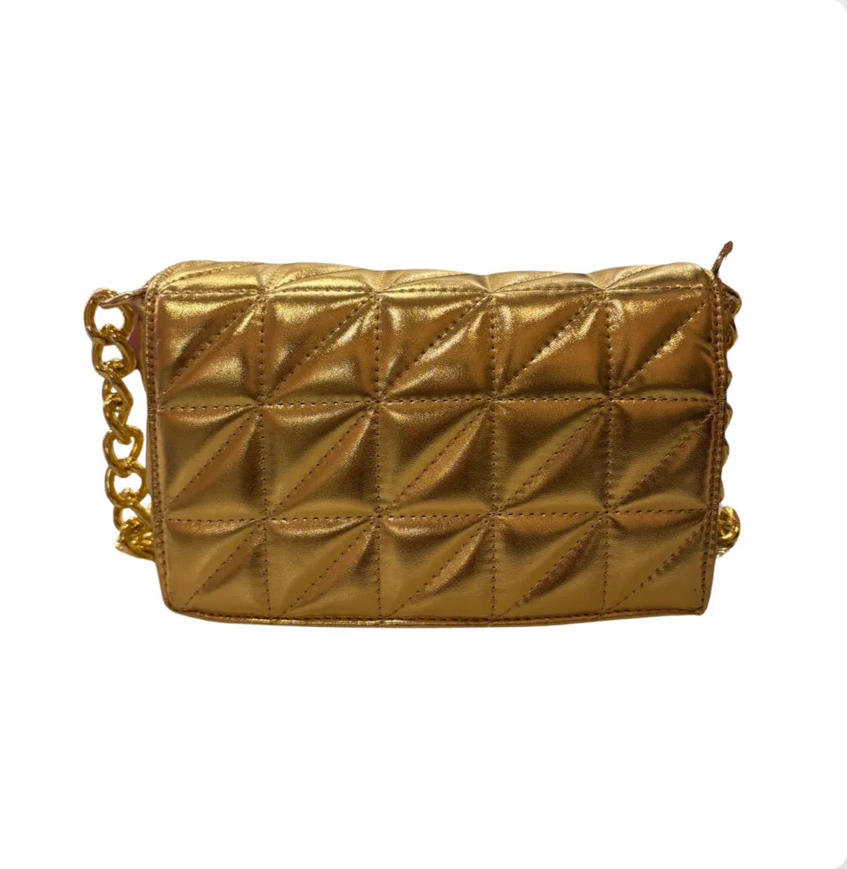 Gold Metallic Purse/Gold Chain