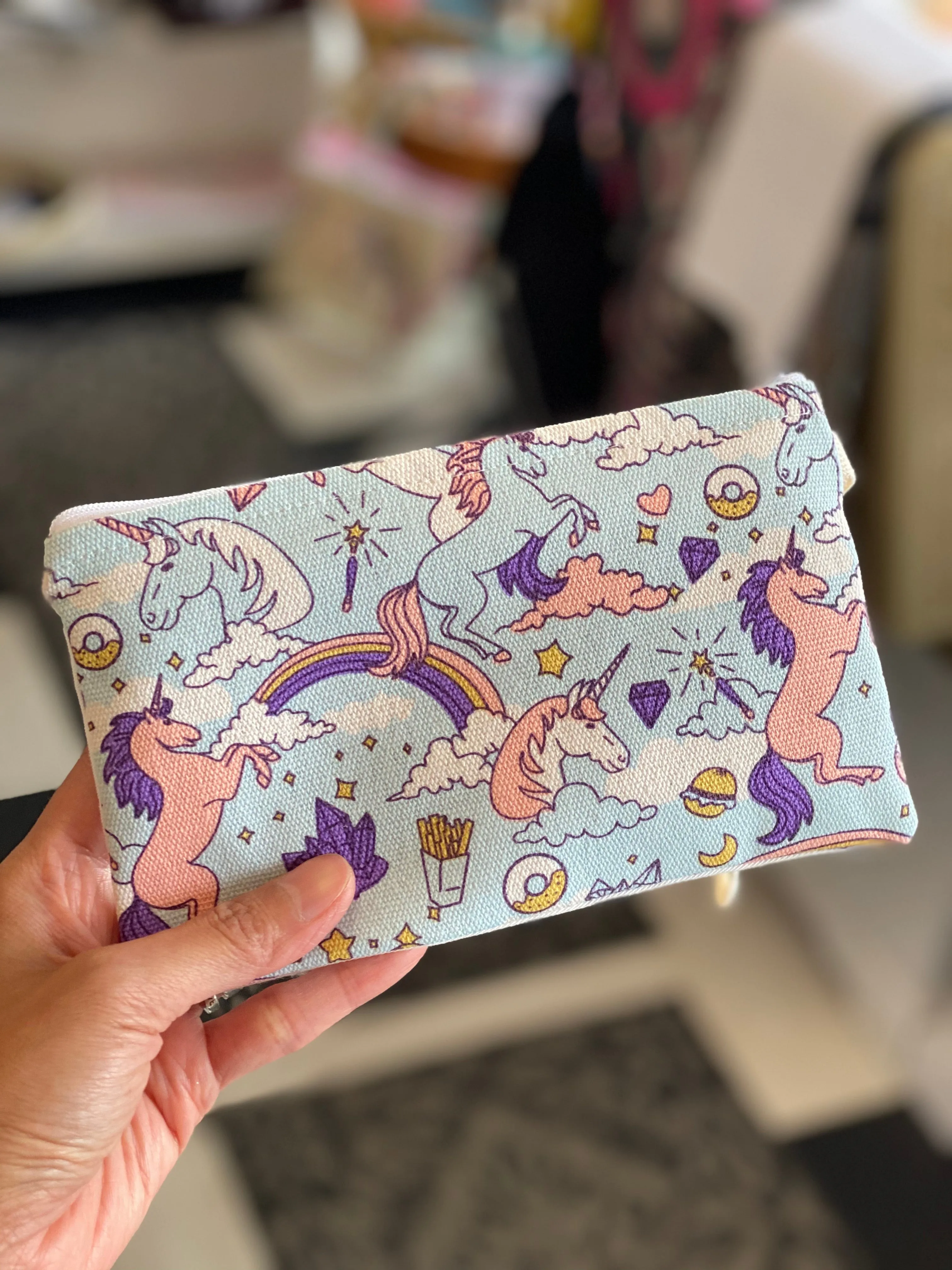 Handmade Cute Make Up/ Pencil Pouch with Wrist Strap