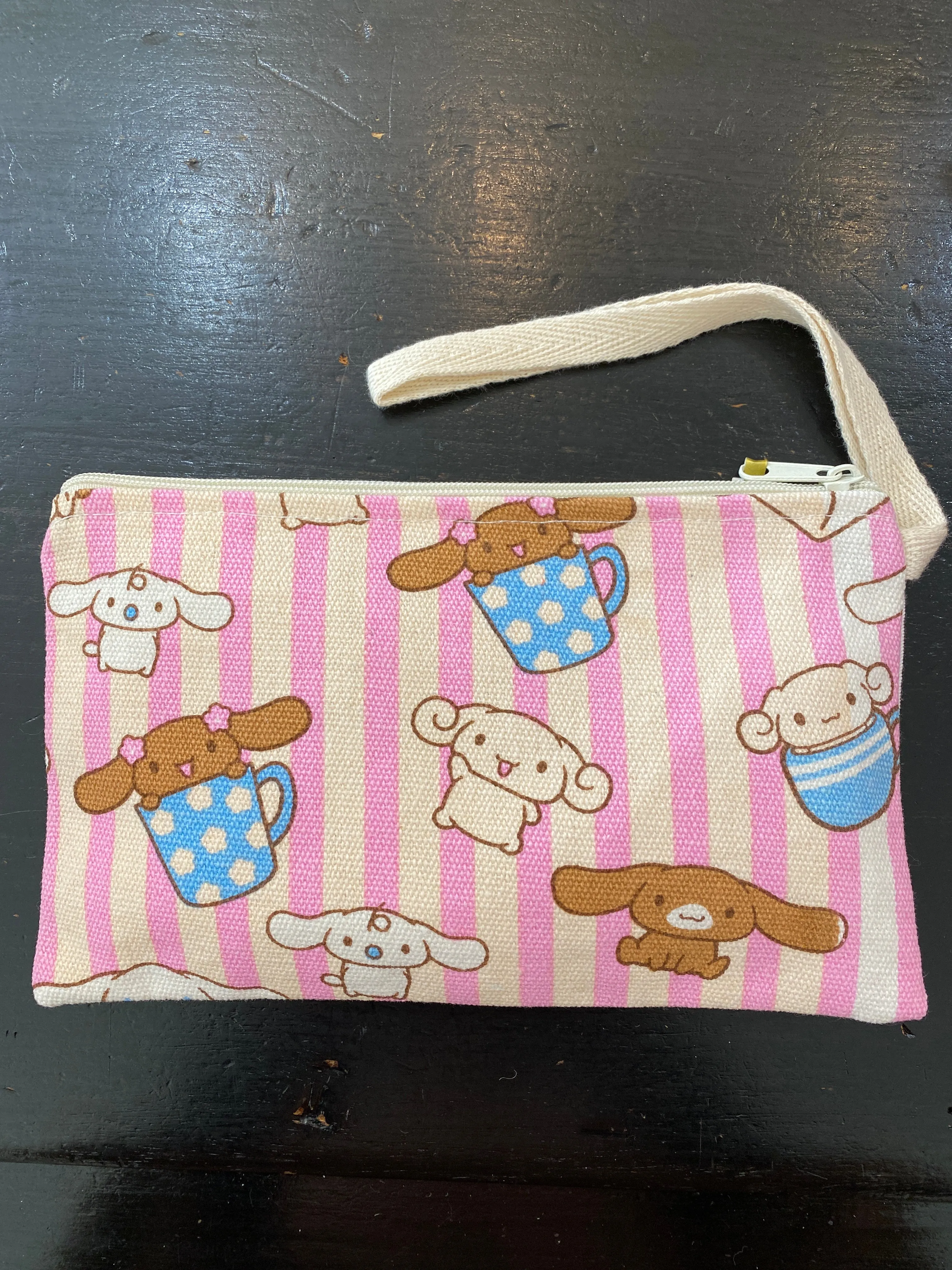 Handmade Cute Make Up/ Pencil Pouch with Wrist Strap