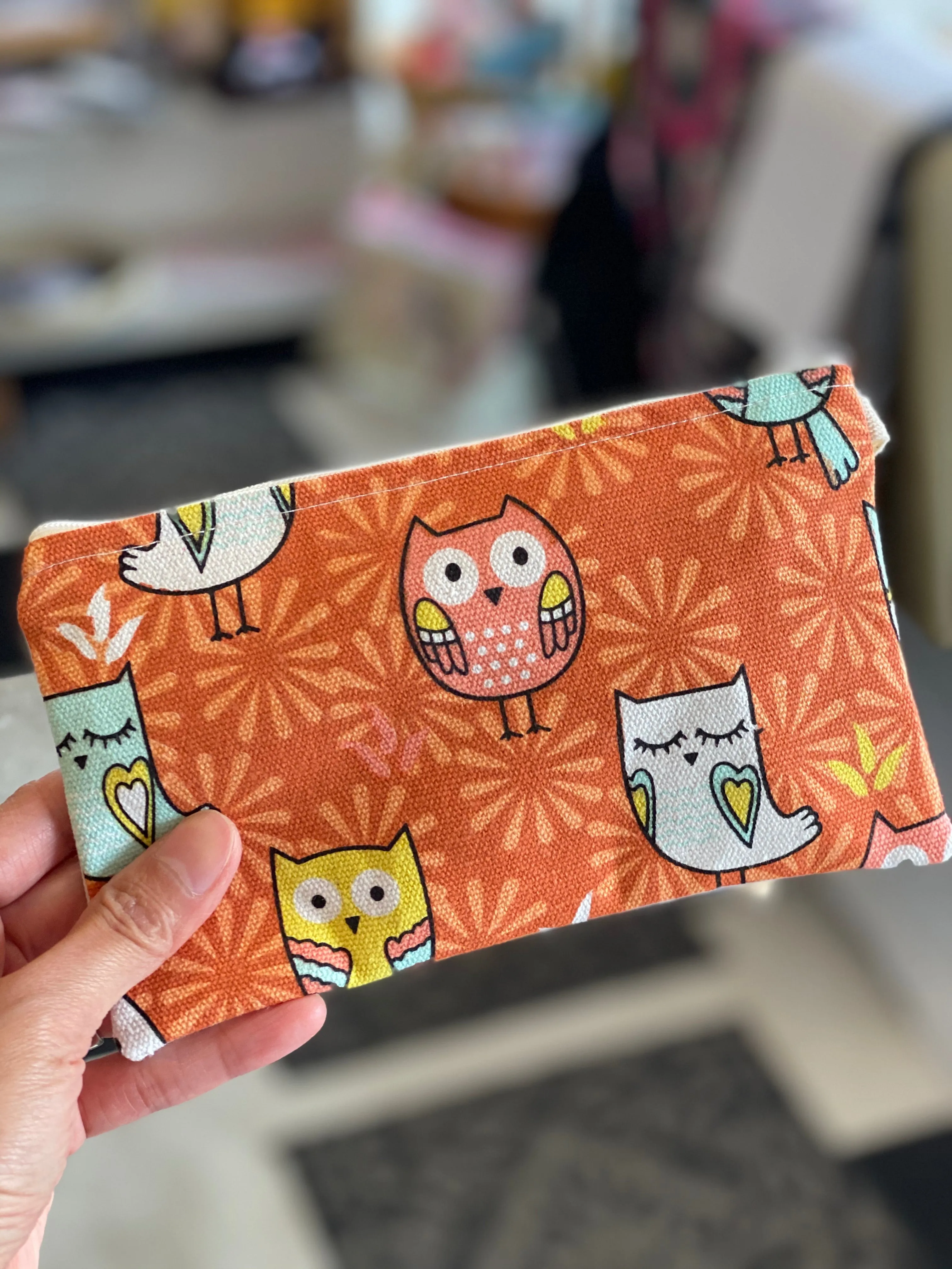 Handmade Cute Make Up/ Pencil Pouch with Wrist Strap