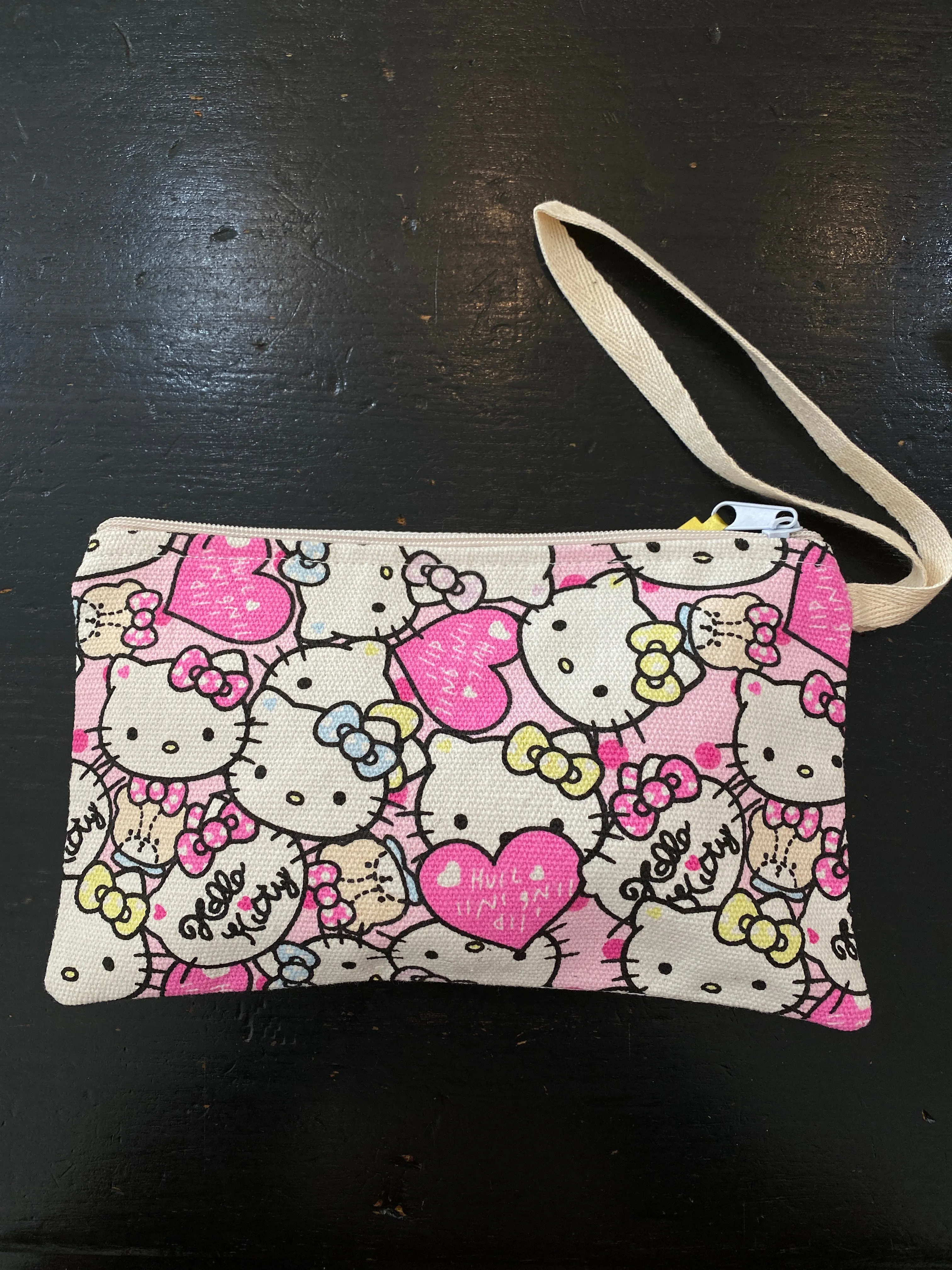 Handmade Cute Make Up/ Pencil Pouch with Wrist Strap