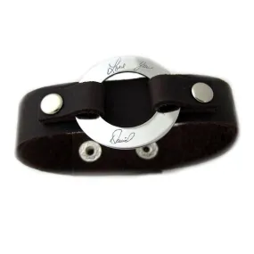 Handwriting Custom Leather Bracelet for Him