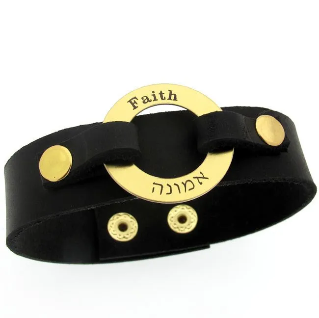 Handwriting Custom Leather Bracelet for Him