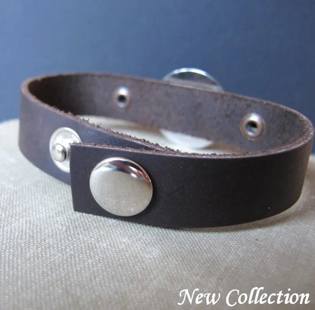 Handwriting Custom Leather Bracelet for Him