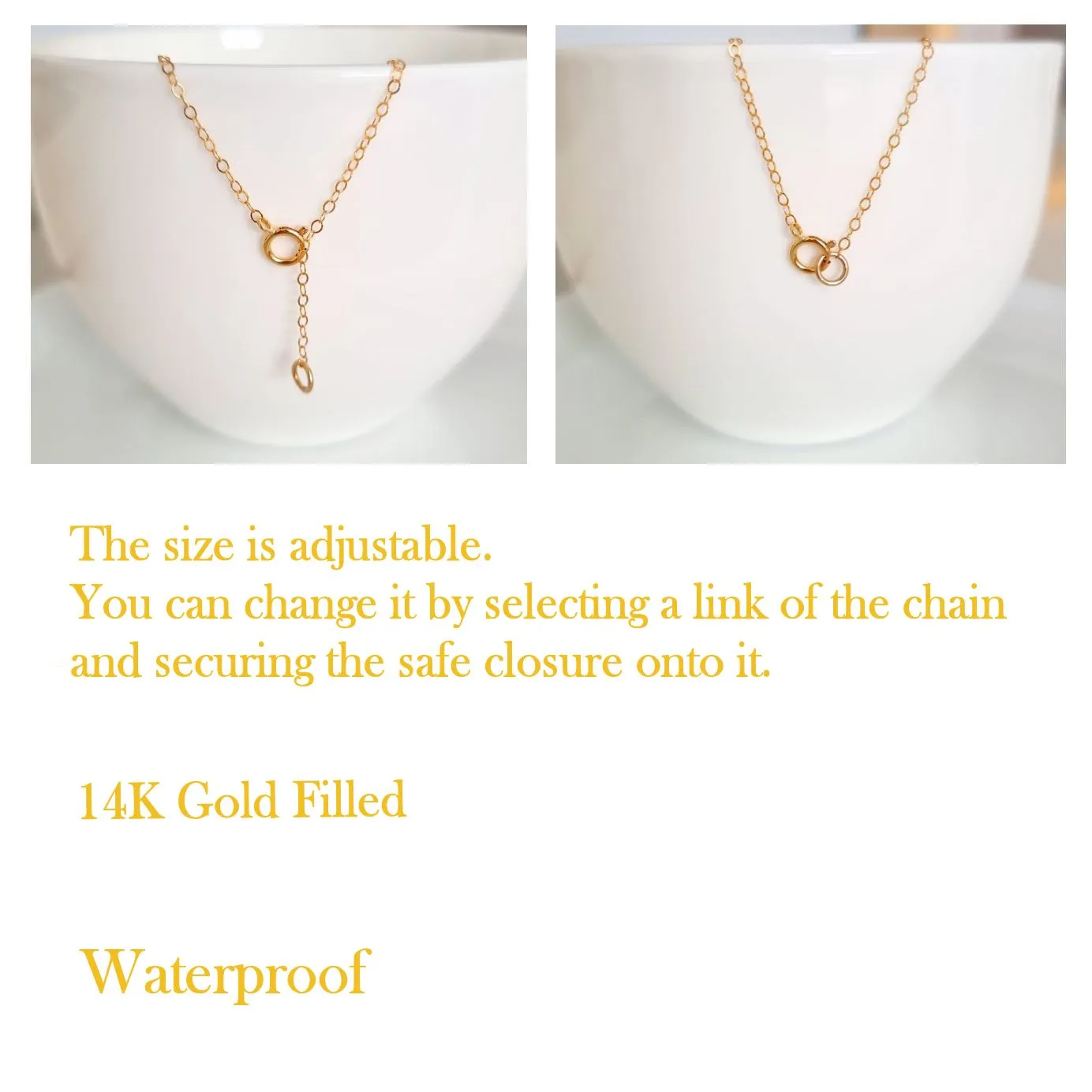 Horizontal Gold Bar Date Necklace