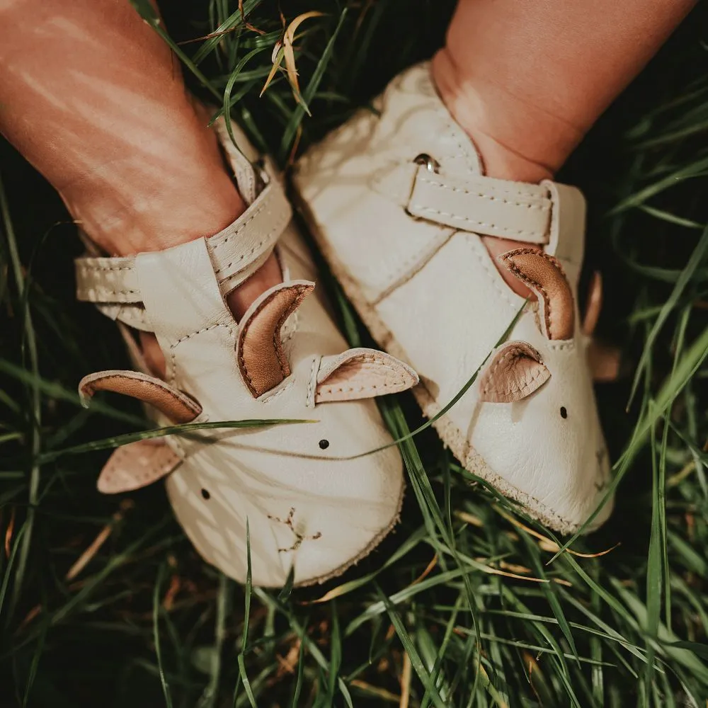 Ivory Leather Baby Shoes