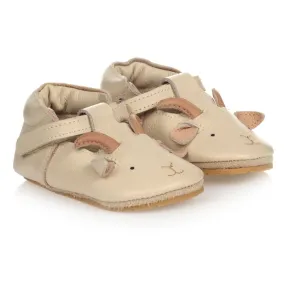 Ivory Leather Baby Shoes