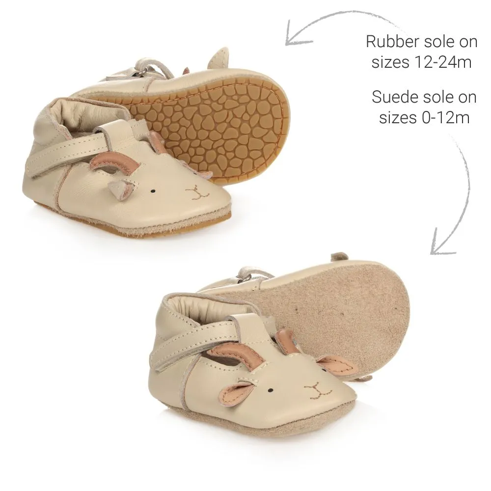 Ivory Leather Baby Shoes