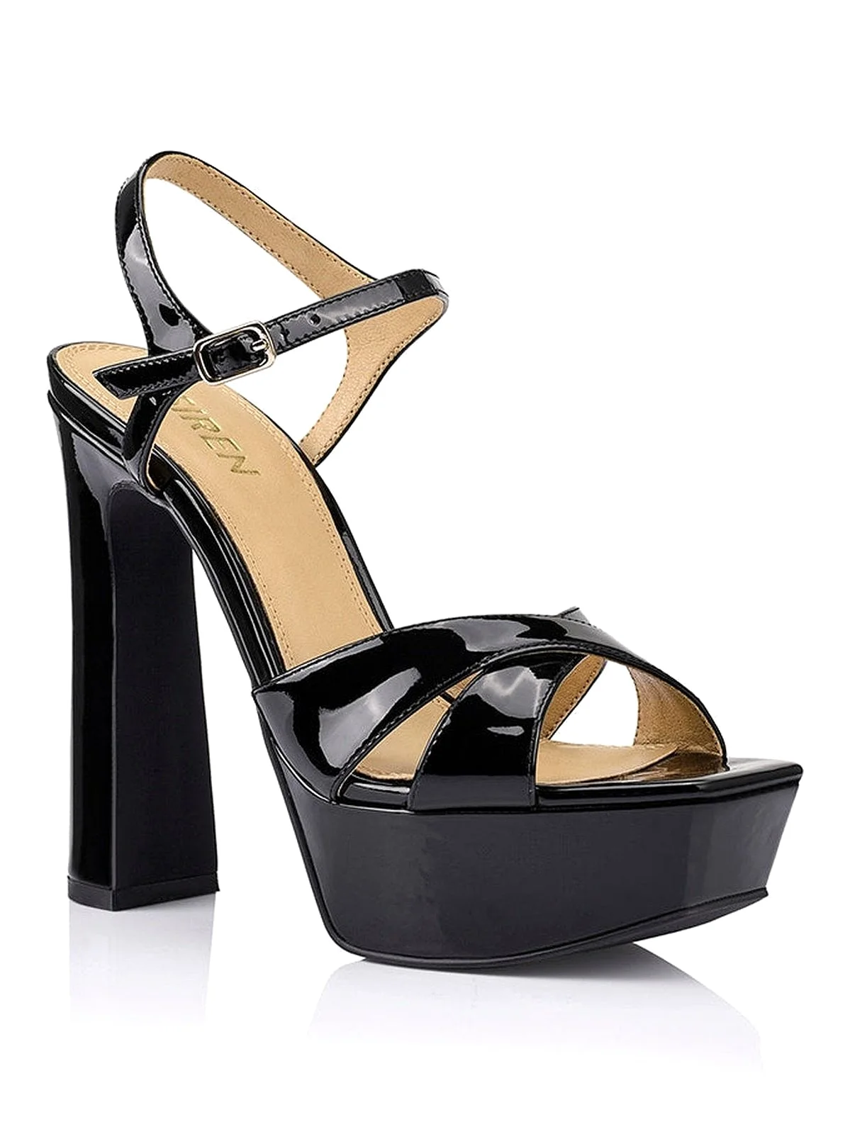 Jamie Platform Sandals - Black Patent