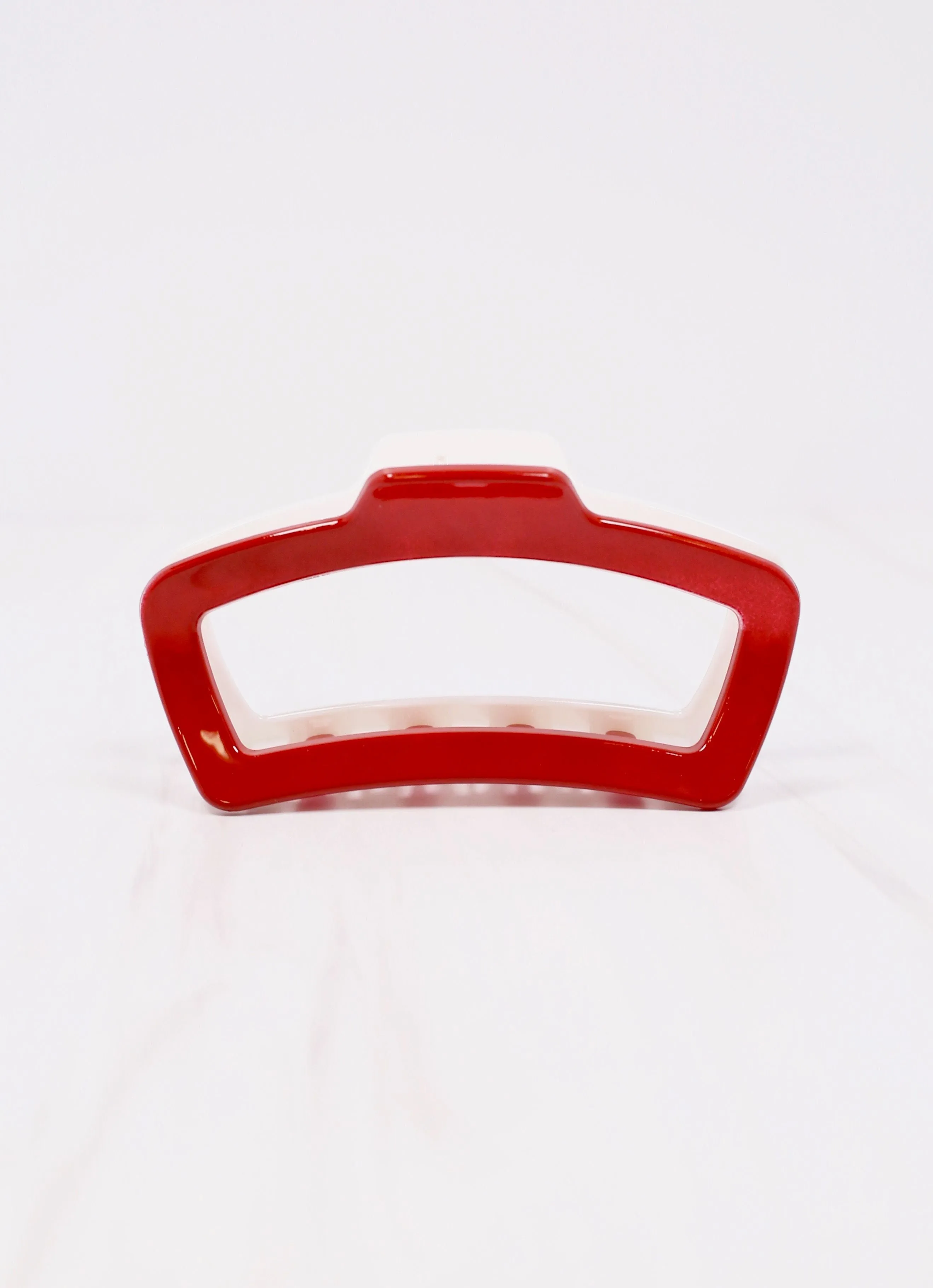 Jasmine Two Tone Hair Clip CRIMSON WHITE