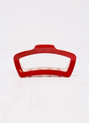 Jasmine Two Tone Hair Clip CRIMSON WHITE