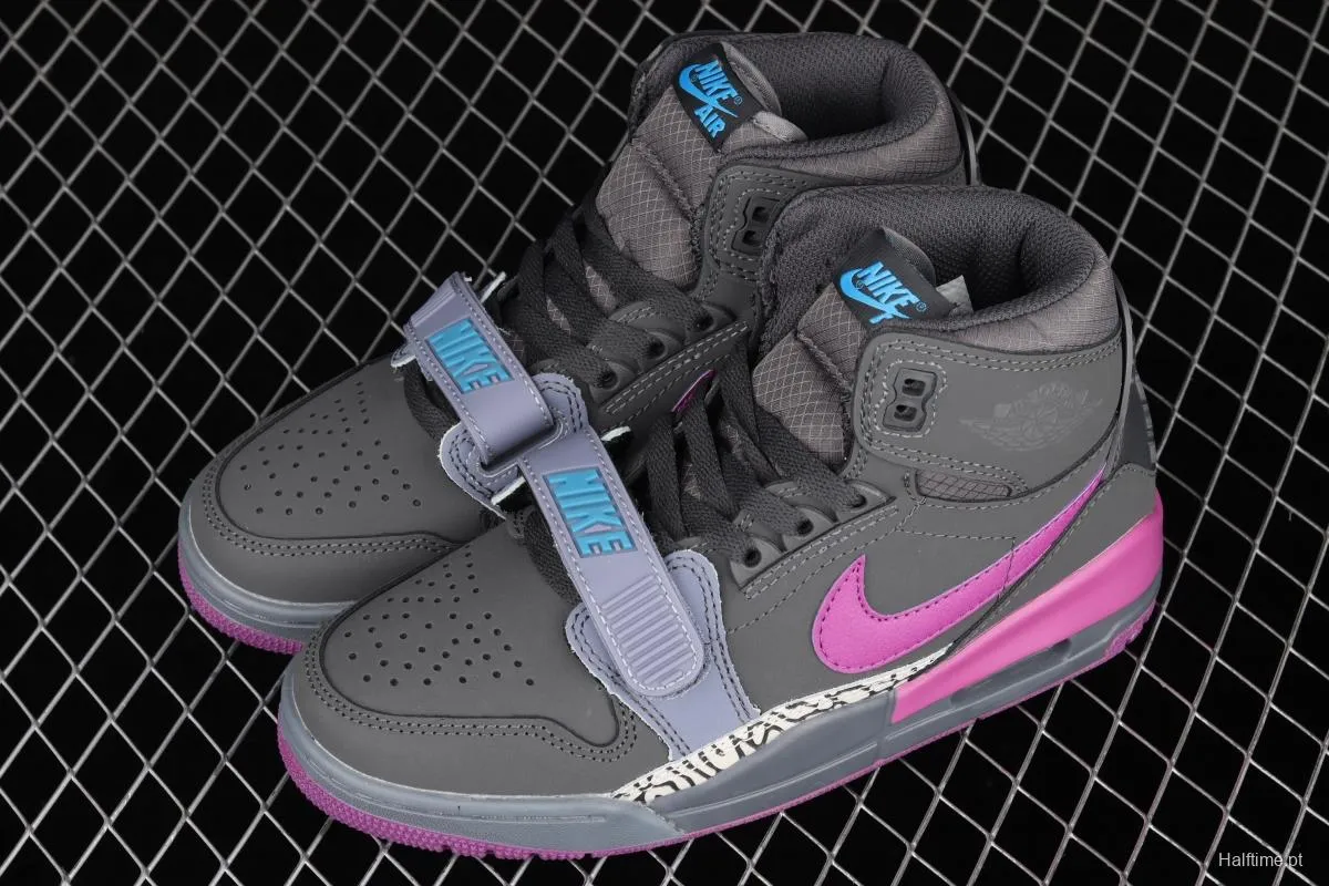 Jordan Legacy 312 black and purple color Velcro three-in-one board shoes AV3922-005