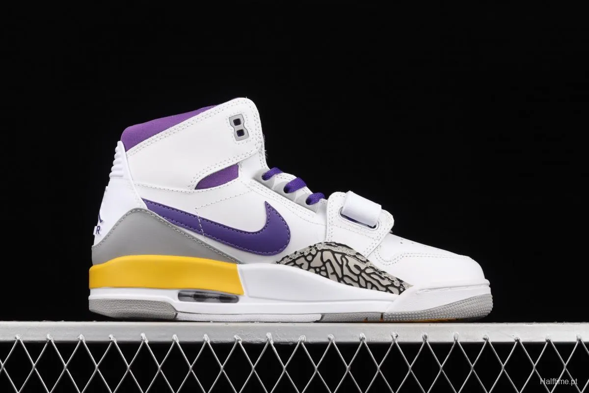 Jordan Legacy 312White and purple Velcro three-in-one board shoes AV3922-157,