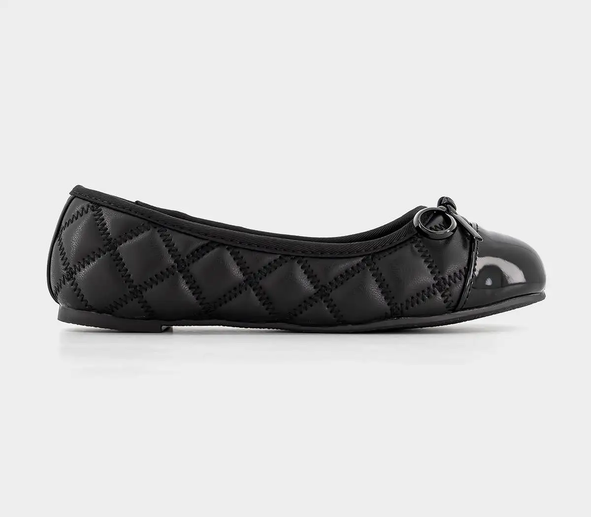 Kids Office Garnet Quilted Ballerina Black