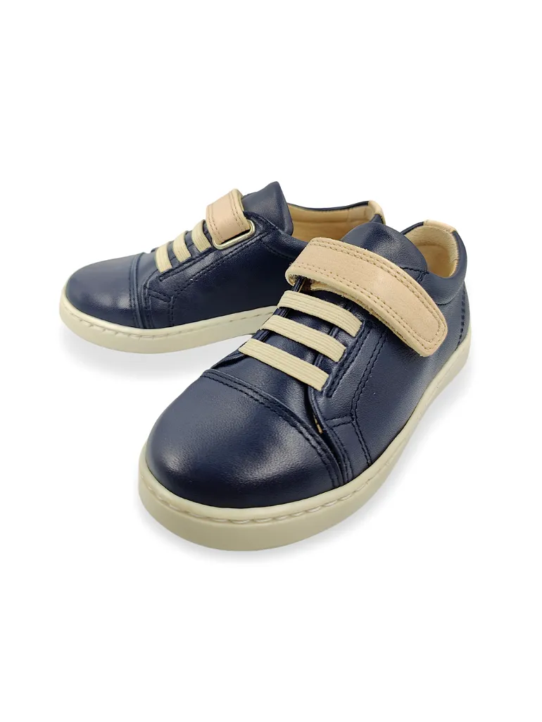 Kids Unisex Shoes Petasil Navy Strap Over Leather Pierre 5895 sale