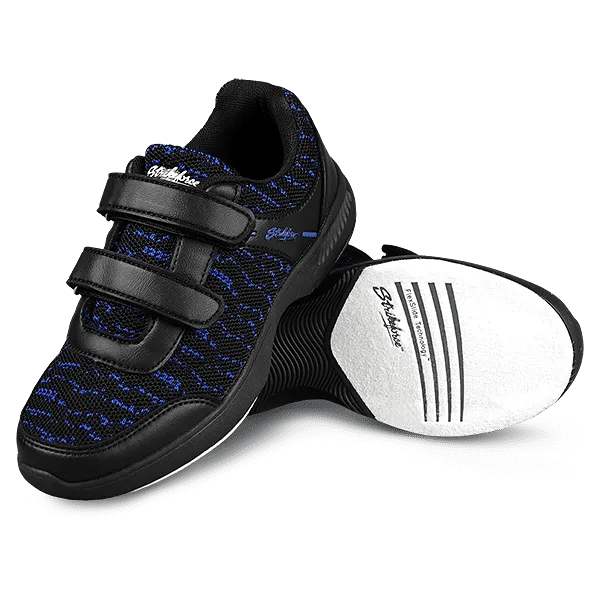 KR Strikeforce Youth Flyer Mesh Lite Velcro Black Royal Bowling Shoes