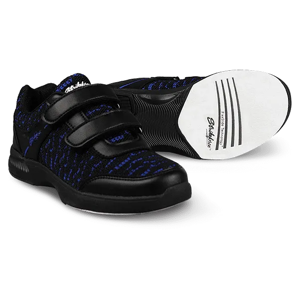 KR Strikeforce Youth Flyer Mesh Lite Velcro Black Royal Bowling Shoes