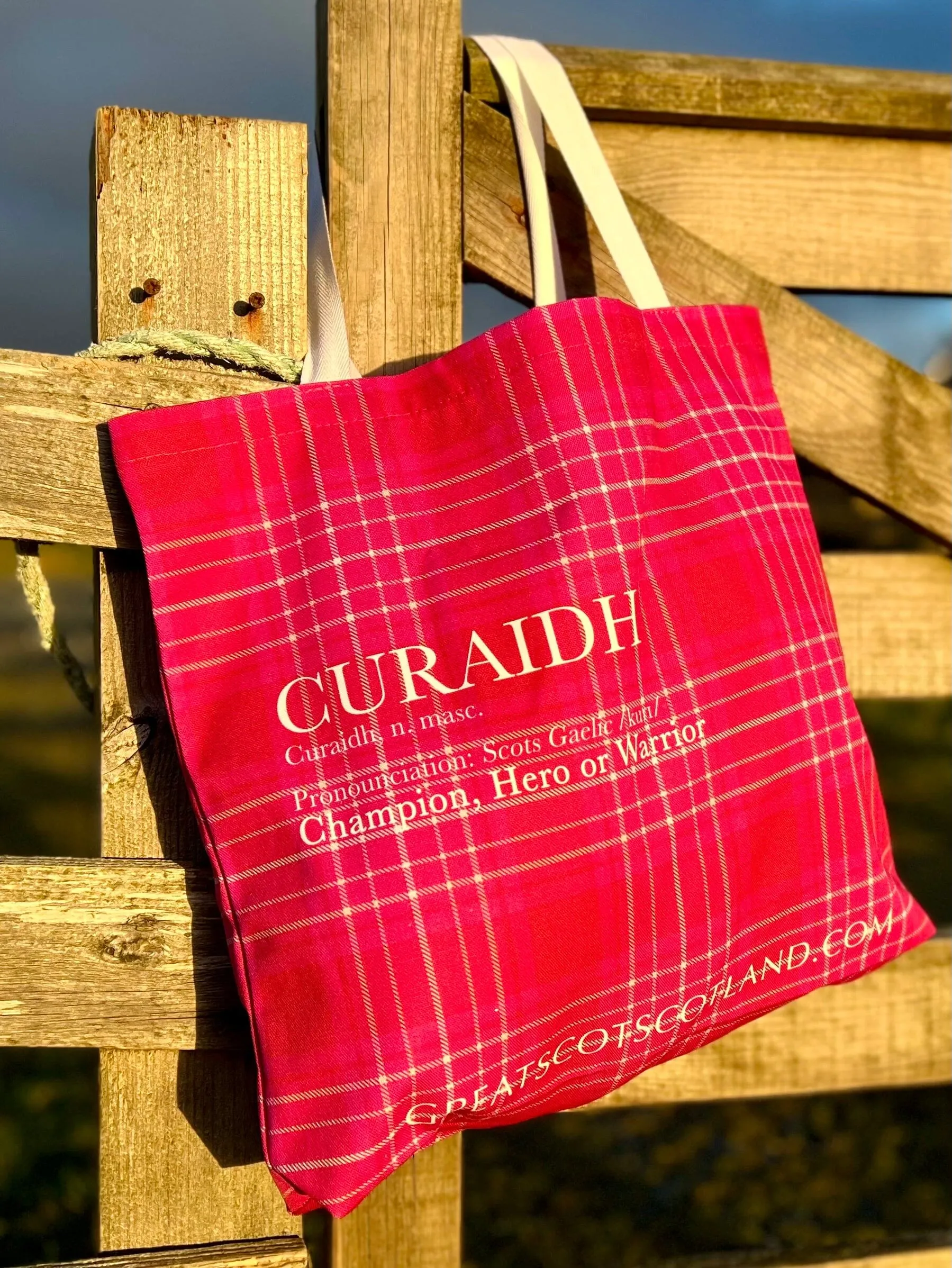 Large Tote | Organic Cotton (Curaidh - The Official Pink Ribbon Tartan)