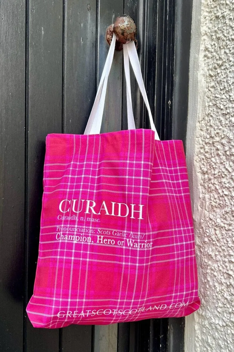 Large Tote | Organic Cotton (Curaidh - The Official Pink Ribbon Tartan)