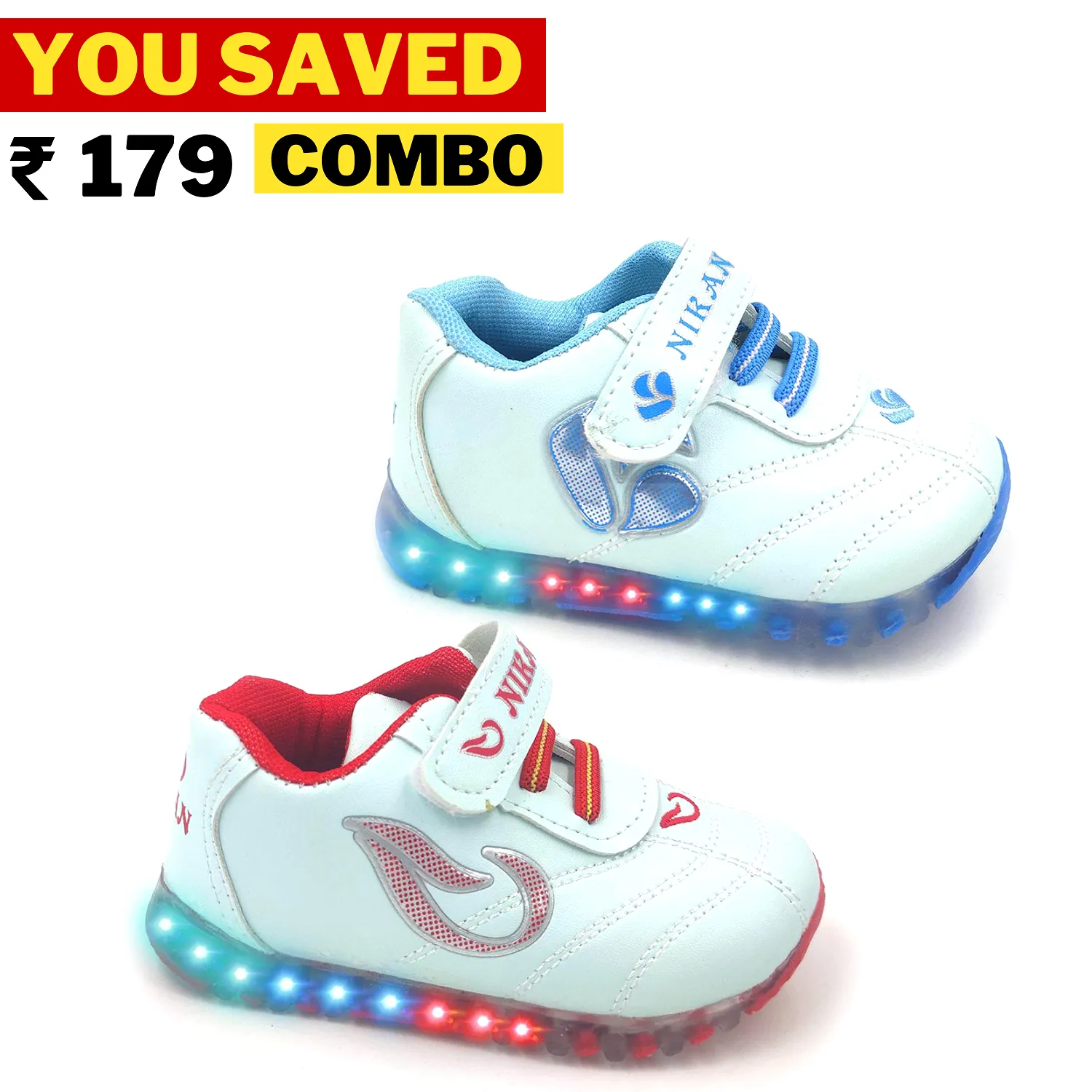 LED Light White Shoes | Combo