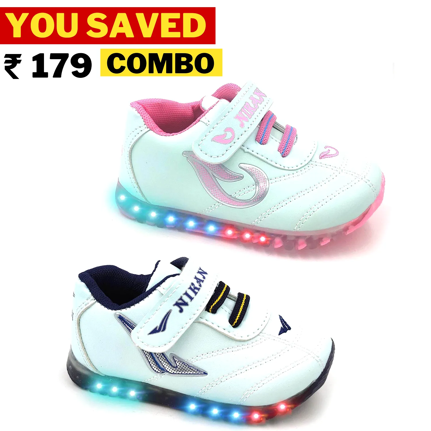 LED Light White Shoes | Combo