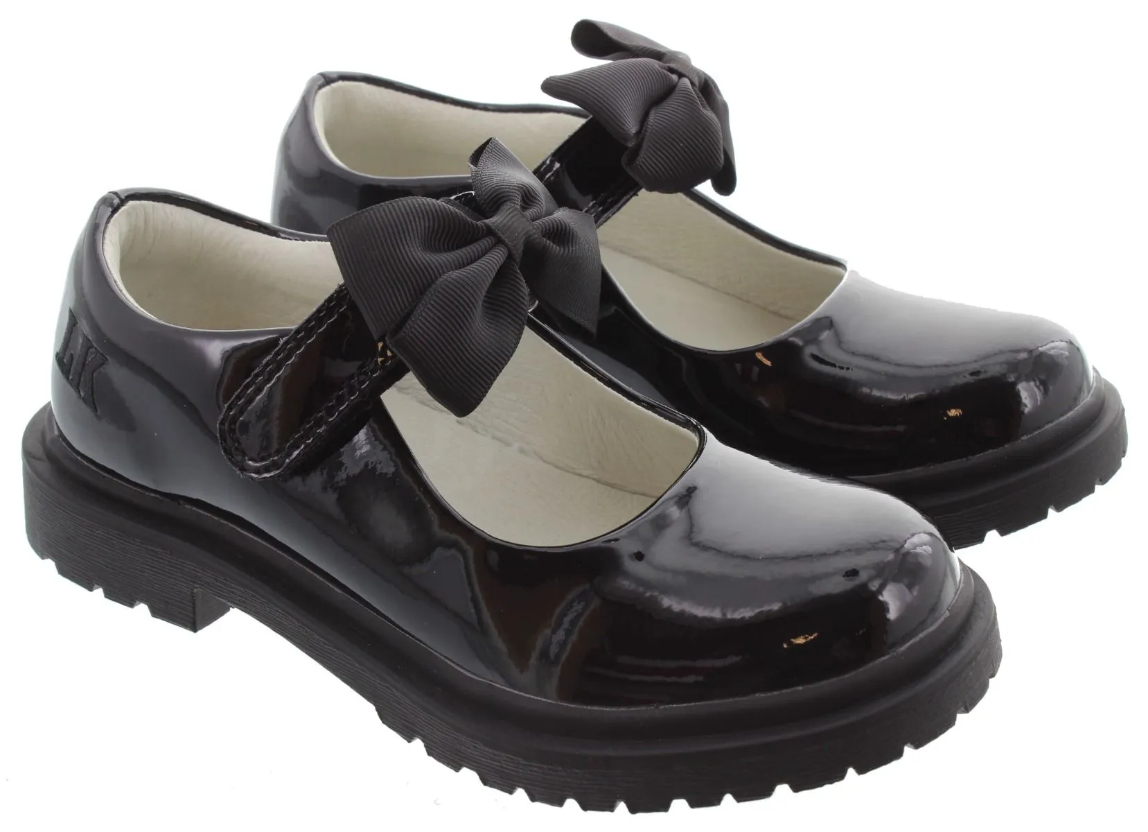 LELLI KELLY Kids LK8661 Maisie Velcro Bar Shoes In Black Patent