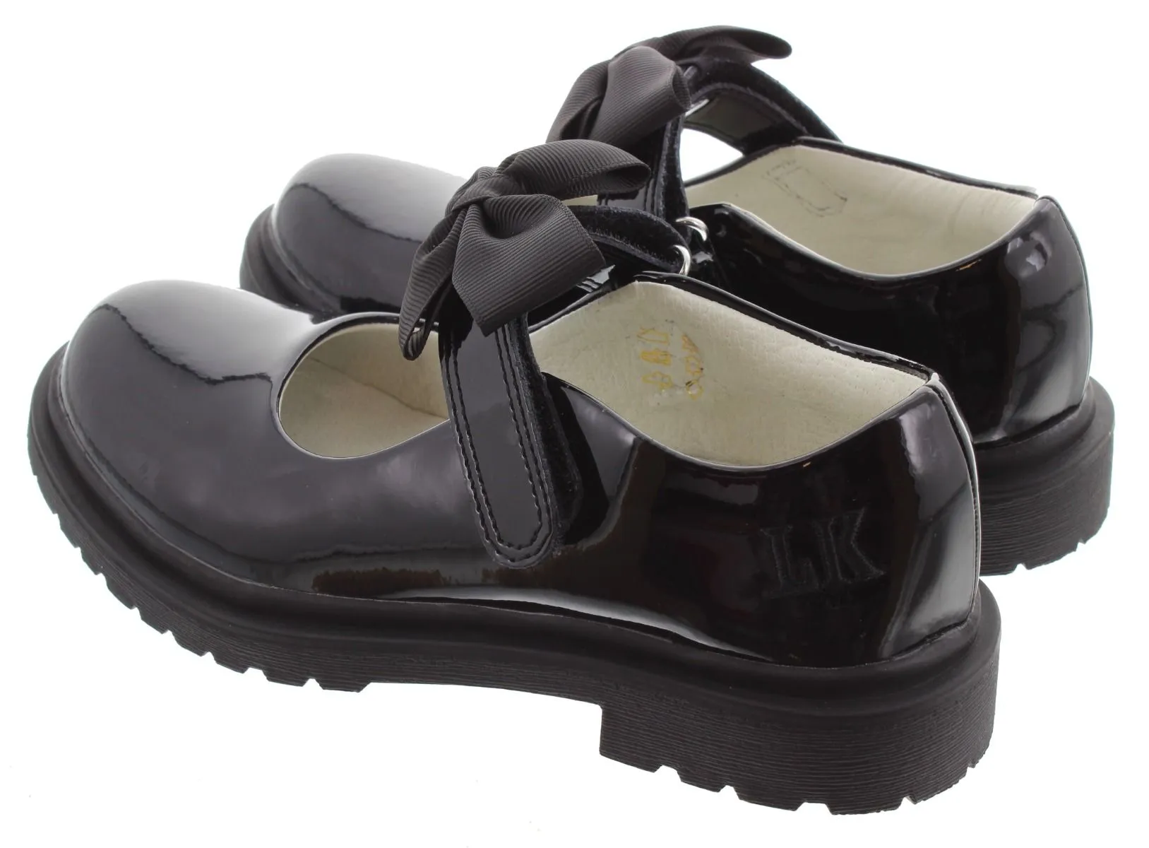 LELLI KELLY Kids LK8661 Maisie Velcro Bar Shoes In Black Patent