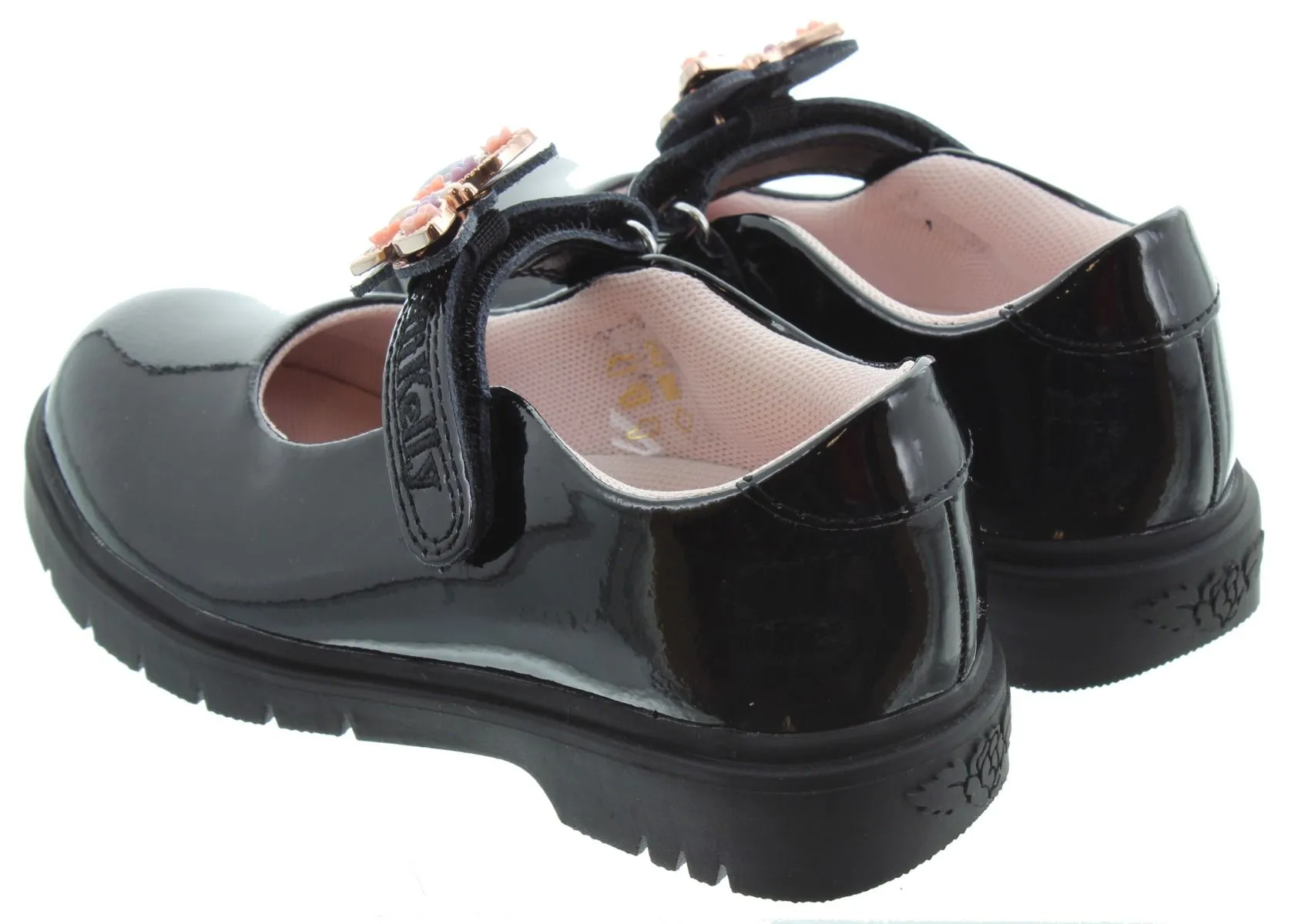 LELLI KELLY Kids LK8915 Lucy Butterfly Bar Shoes In Black Patent