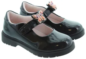 LELLI KELLY Kids LK8915 Lucy Butterfly Bar Shoes In Black Patent