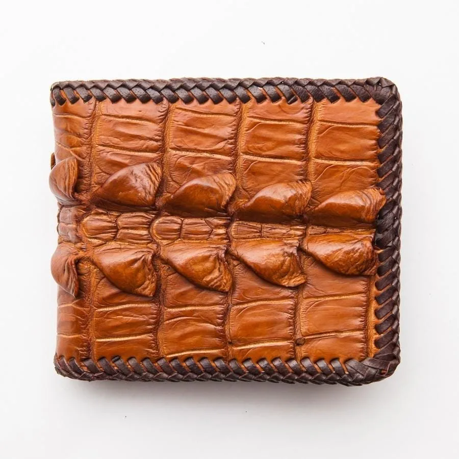 Light Brown Hardcore Crocodile Tail Skin Wallet