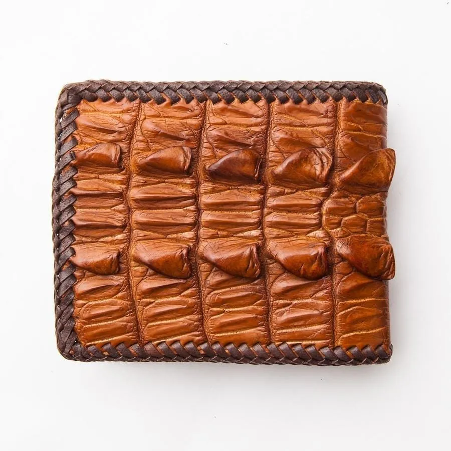 Light Brown Hardcore Crocodile Tail Skin Wallet