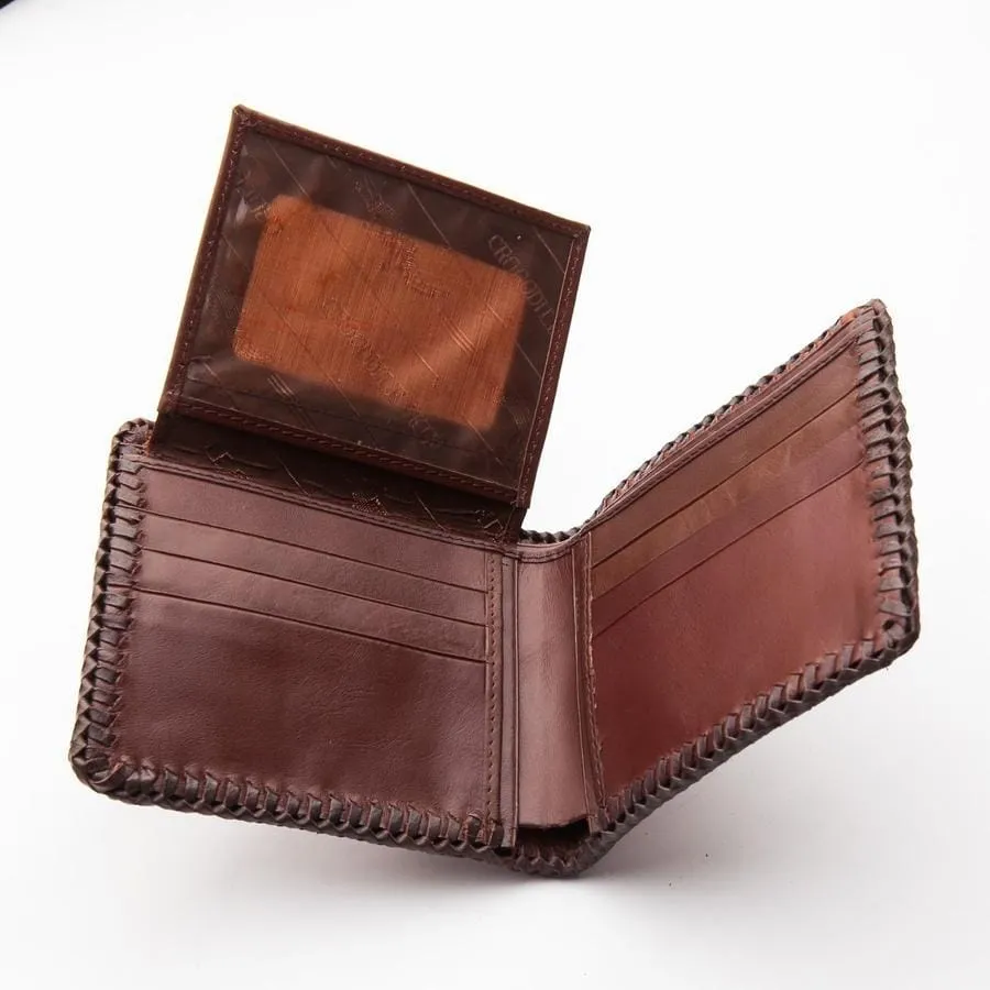 Light Brown Hardcore Crocodile Tail Skin Wallet