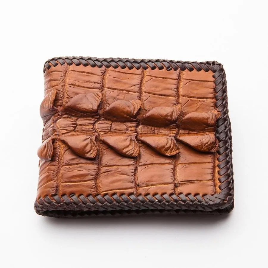 Light Brown Hardcore Crocodile Tail Skin Wallet