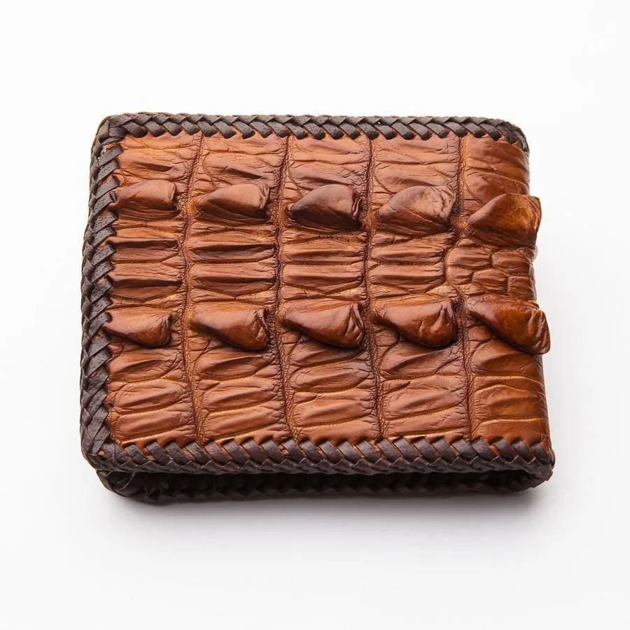 Light Brown Hardcore Crocodile Tail Skin Wallet