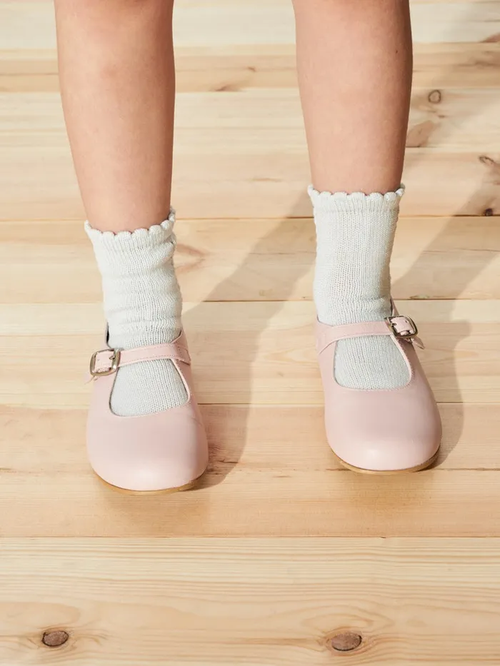 Light Pink Leather Girl Mary Jane Shoes