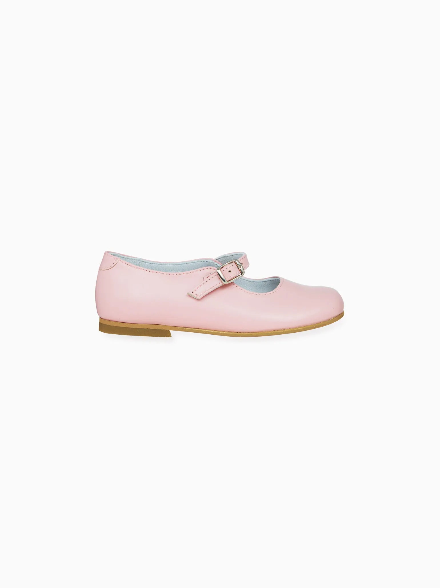 Light Pink Leather Girl Mary Jane Shoes