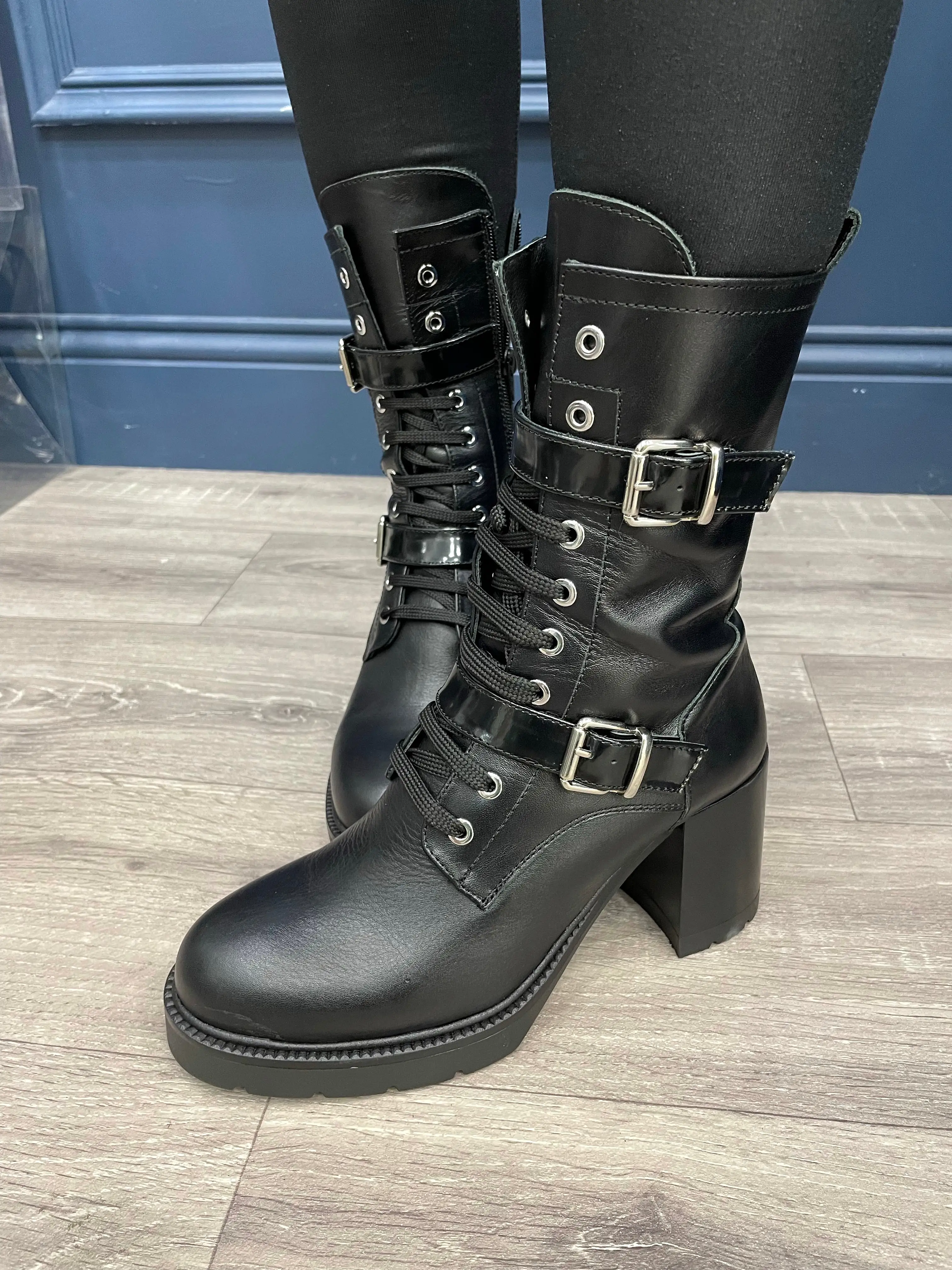 Marian Black Block Heel Boot