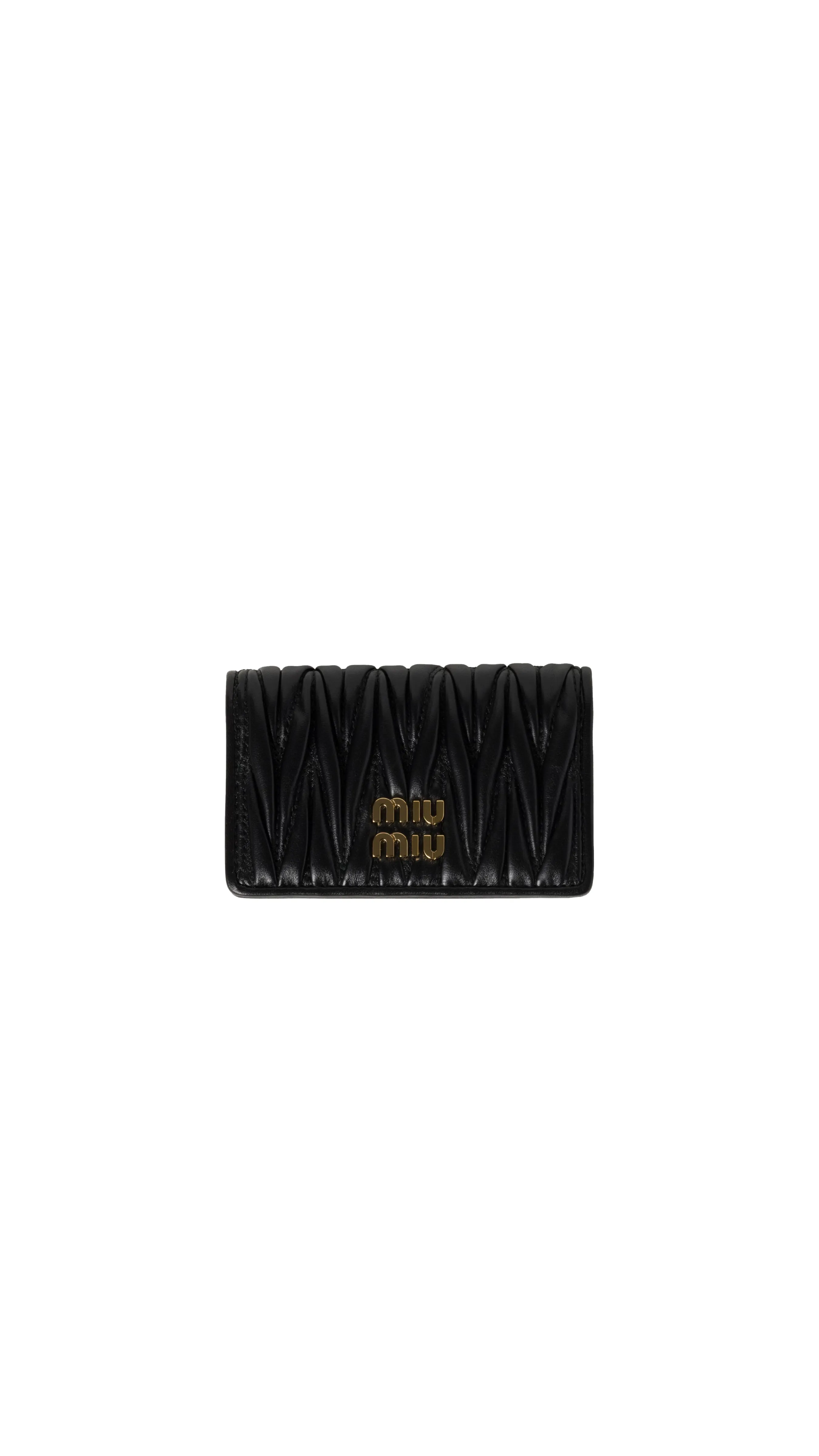 Matelasse Leather Wallet - Black