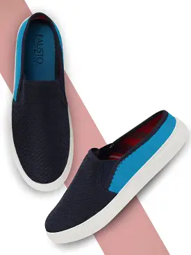 Men Blue Back Open Casual Shoes Mules