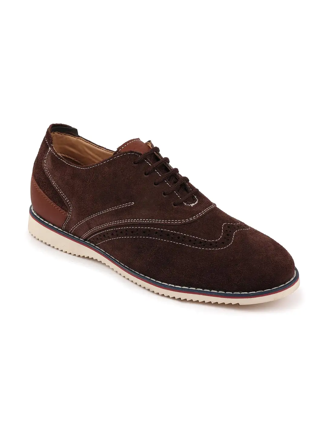 Men Brown Suede Leather Oxford Casual Shoes