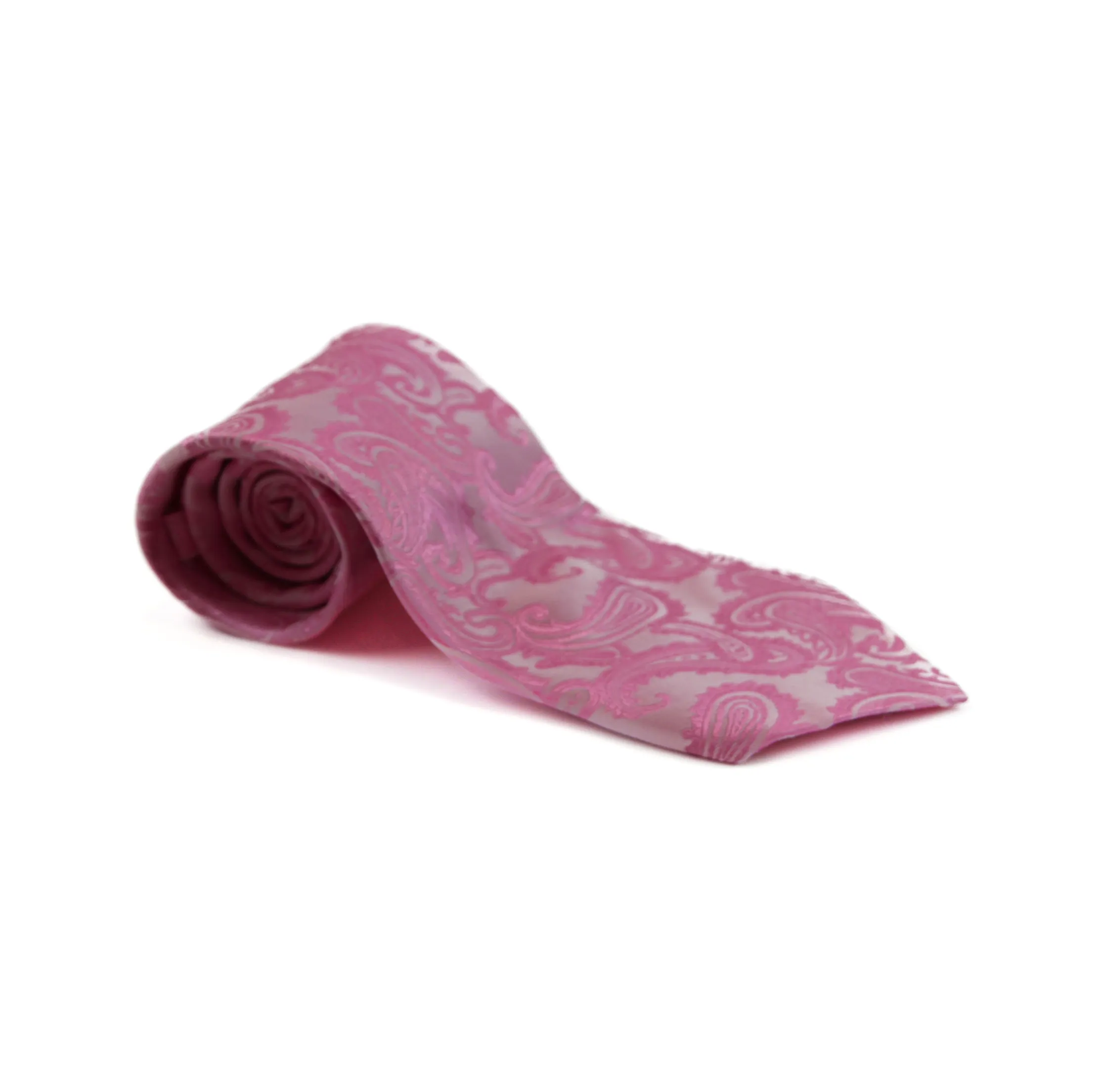 Mens Baby Pink & Pink Paisley Patterned Neck Tie