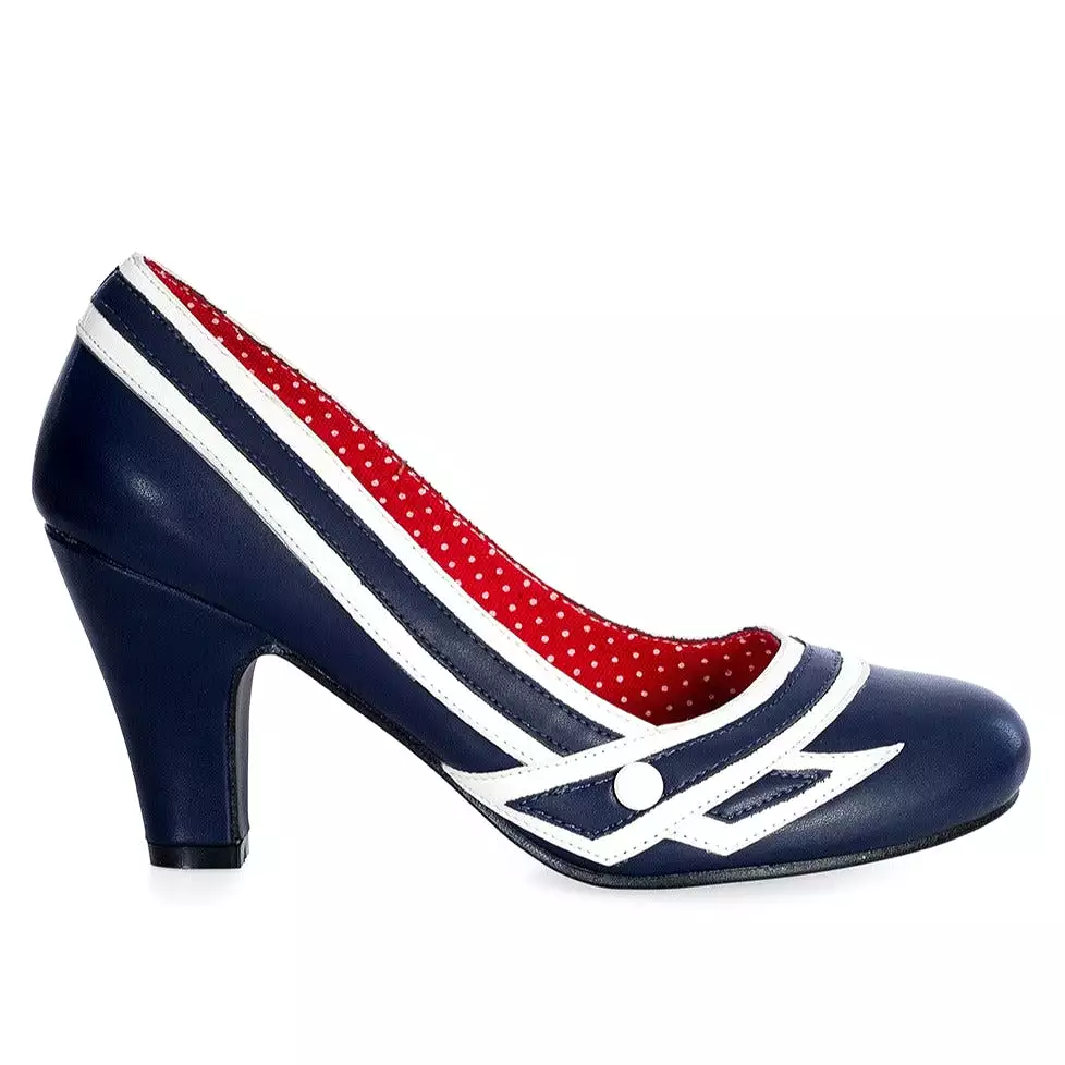 Nautical 1950's Inspired Navy and White Heels