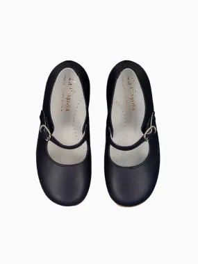 Navy Leather Girl Mary Jane Shoes