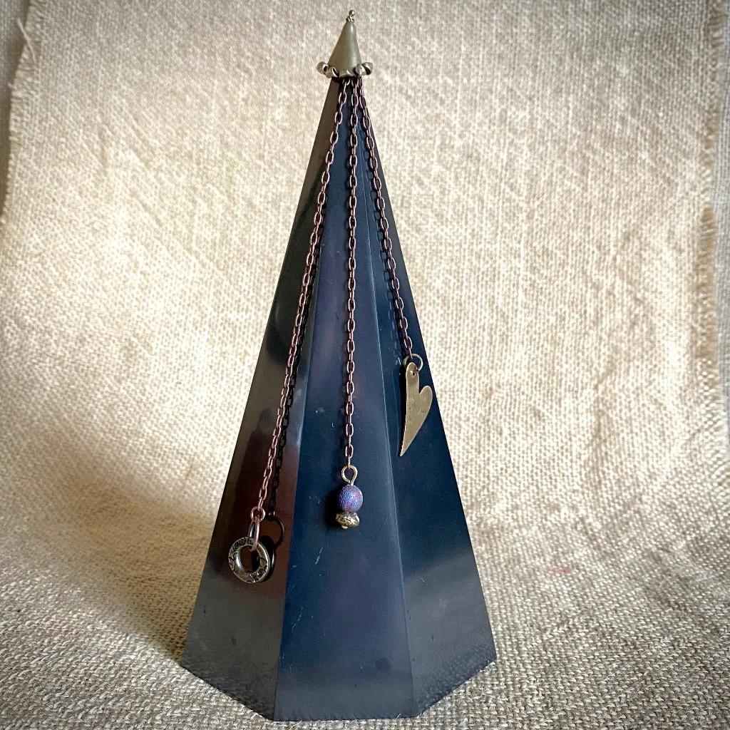 Octagonal Pyramid With Chipped Peak - AND Dangly Hat