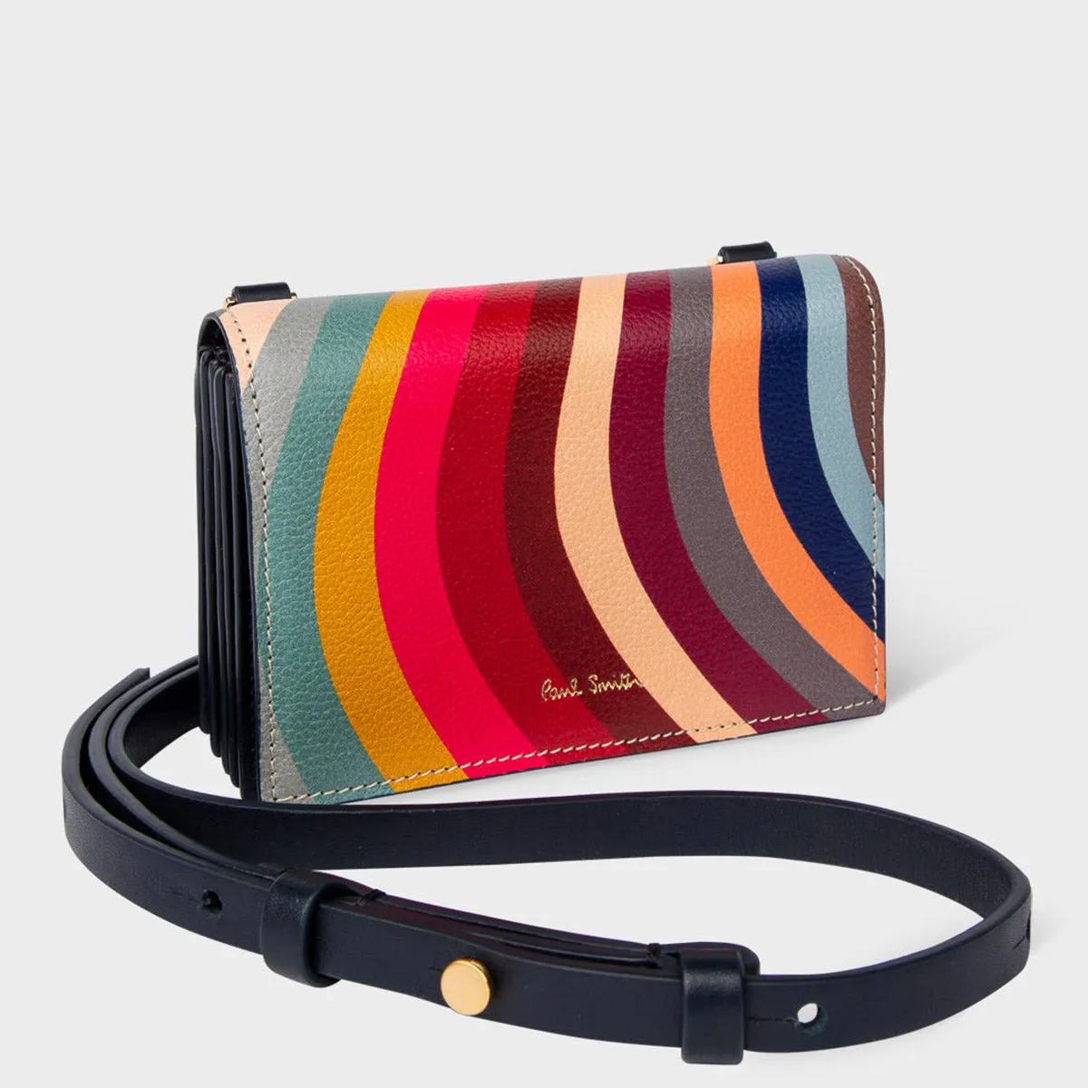 Paul Smith - Women's Swirl Print Leather Purse With Strap