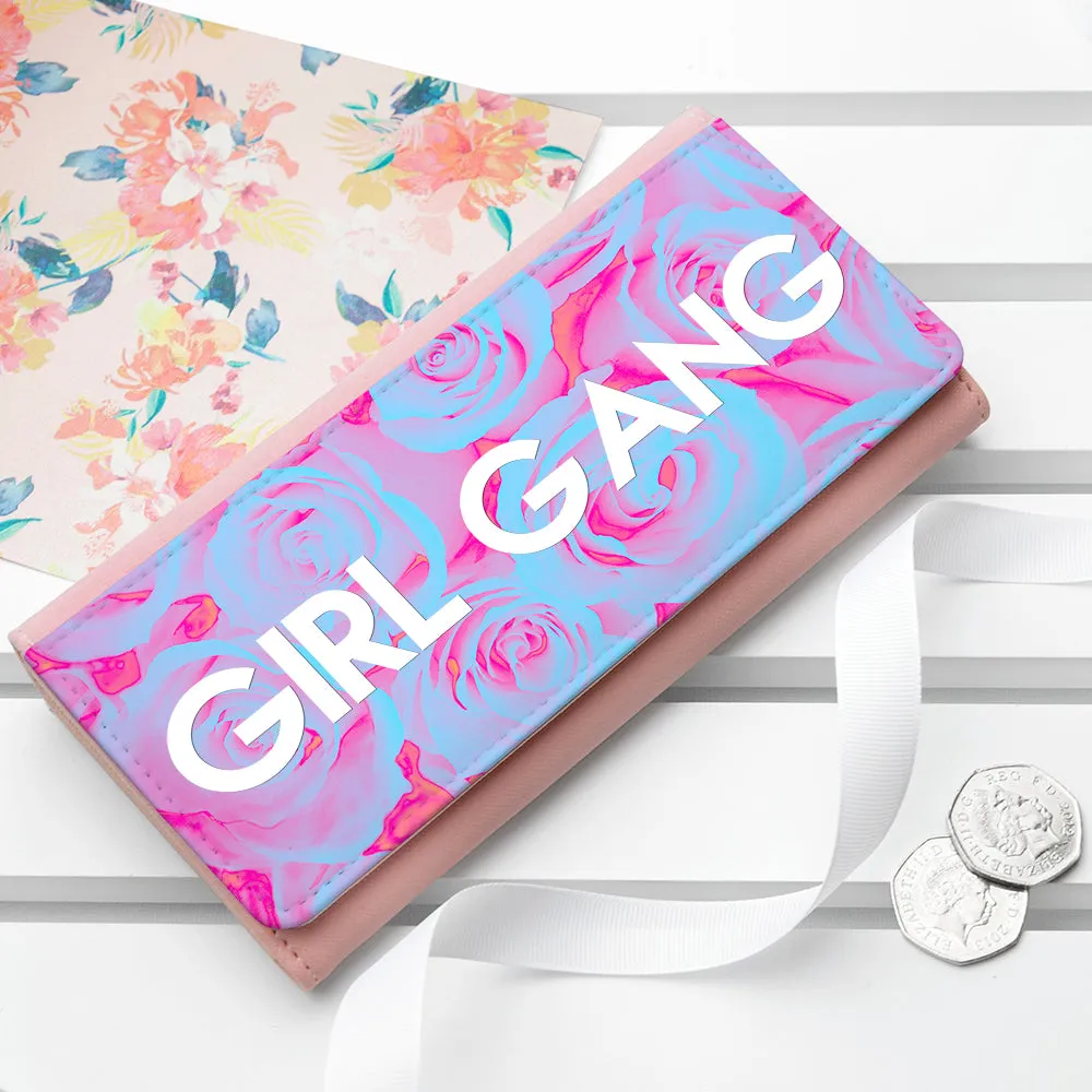 Personalised Pink Rose Ladies Wallet