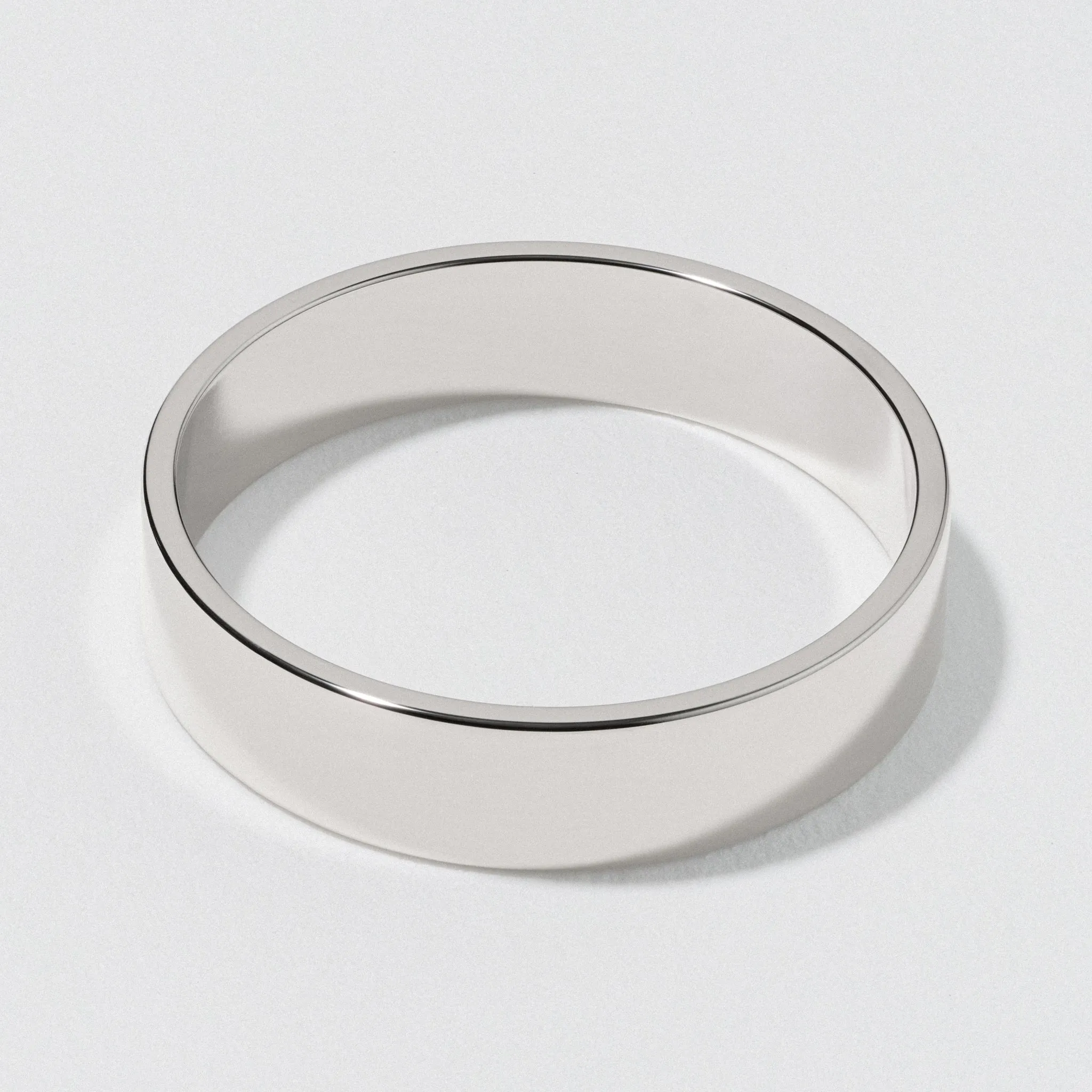 Platinum Flat Wedding Band - Polished 5mm