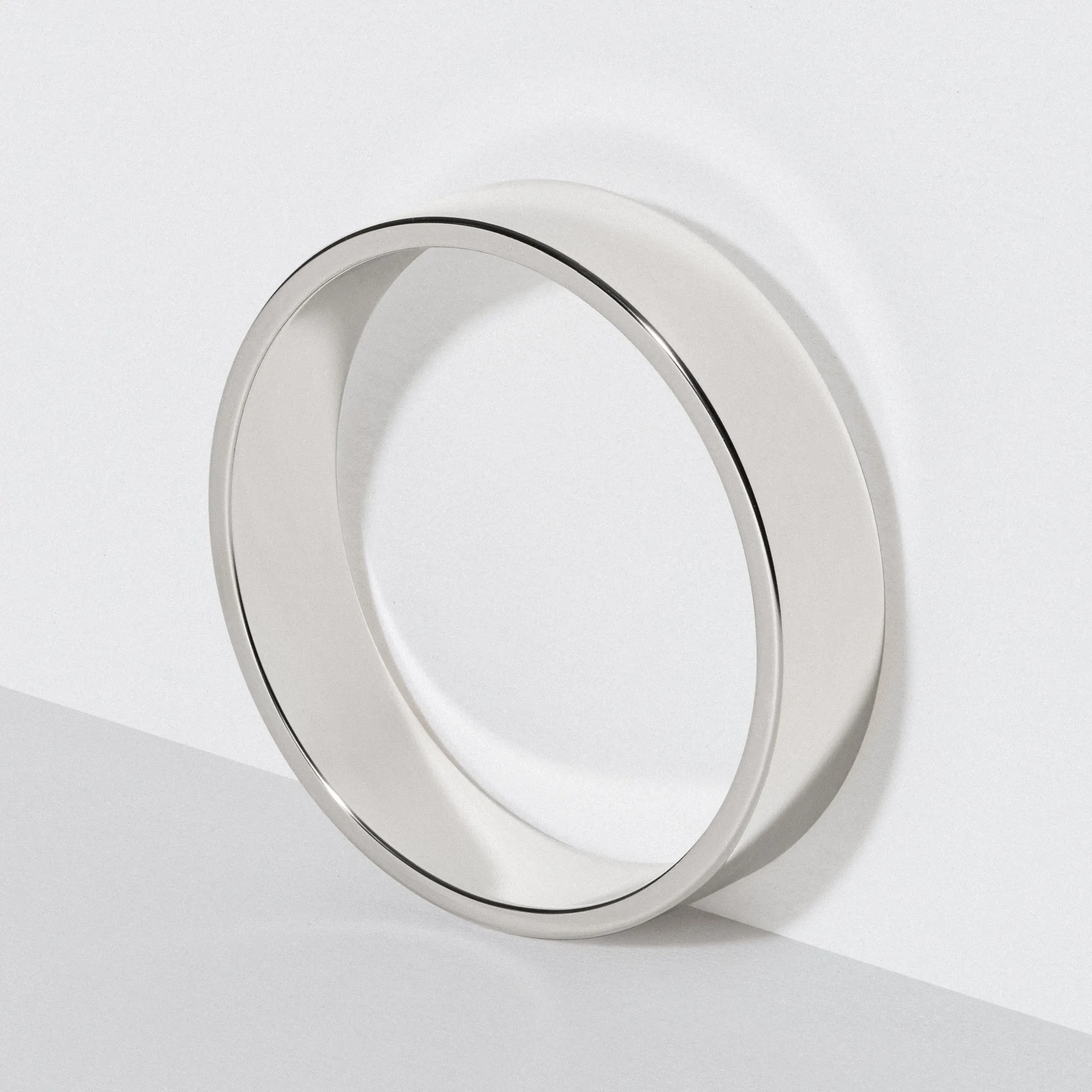 Platinum Flat Wedding Band - Polished 5mm